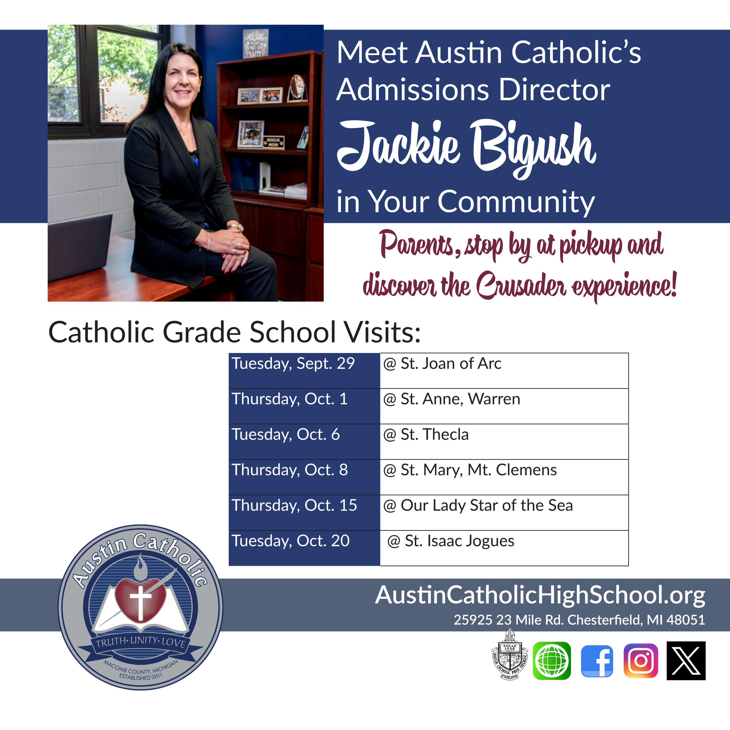 Austin Catholic High School Admissions Director Jackie Bigush